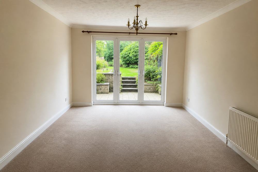 The same room empty and clean after clearance